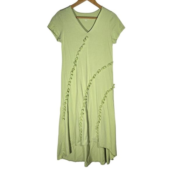 Soft Surroundings Lime Green Alana Dress with PomPom Tassels Margarita Medium - Picture 1 of 8